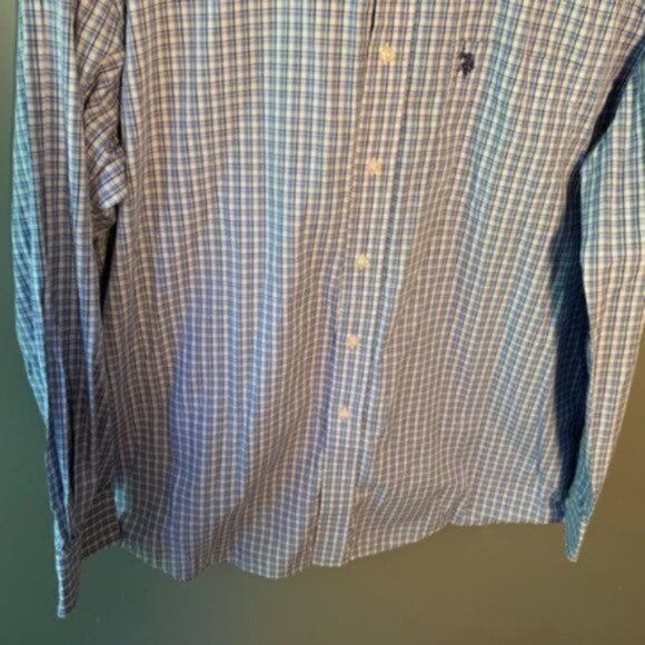 U.S. Polo Assn. Button Down Plaid Shirt Blue - Picture 4 of 9
